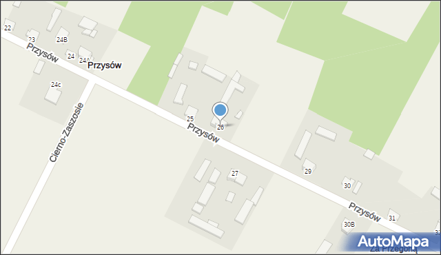 Przysów, Przysów, 26, mapa Przysów
