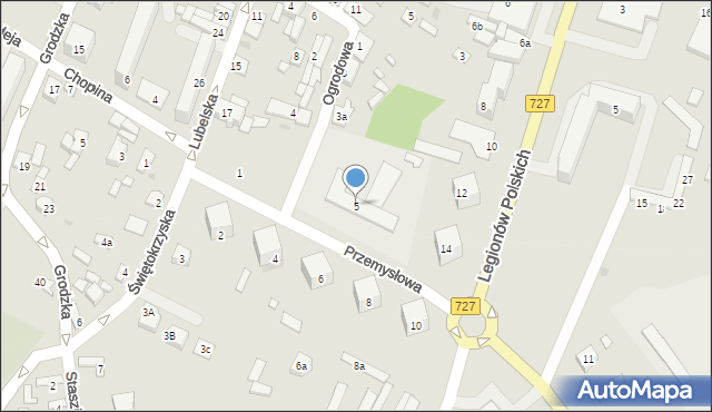 Przysucha, Przemysłowa, 5, mapa Przysucha
