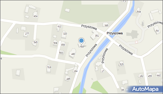 Przyszowa, Przyszowa, 703, mapa Przyszowa