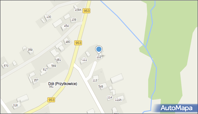Przytkowice, Przytkowice, 112, mapa Przytkowice