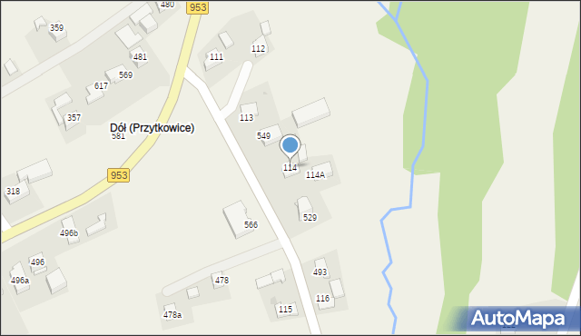 Przytkowice, Przytkowice, 114, mapa Przytkowice