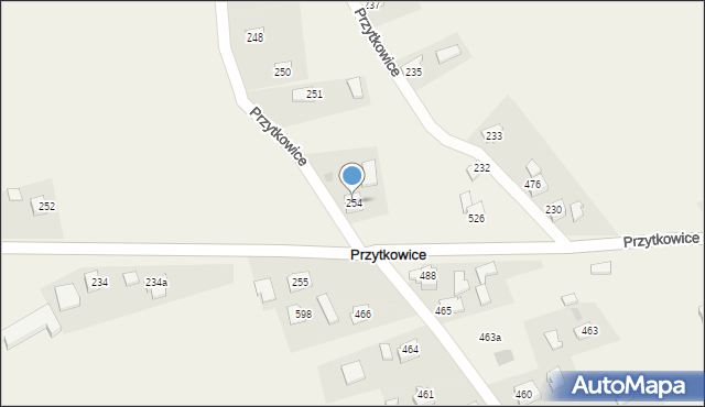 Przytkowice, Przytkowice, 254, mapa Przytkowice