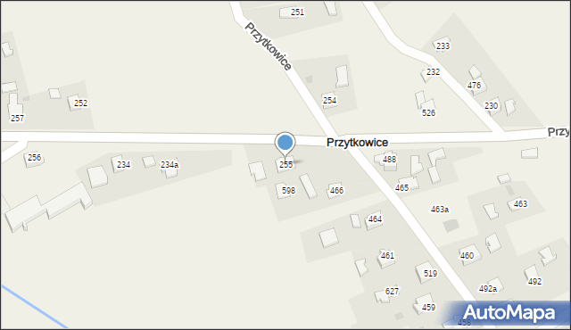 Przytkowice, Przytkowice, 255, mapa Przytkowice