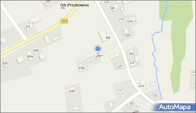 Przytkowice, Przytkowice, 478, mapa Przytkowice