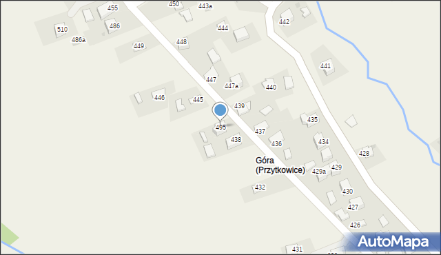 Przytkowice, Przytkowice, 495, mapa Przytkowice