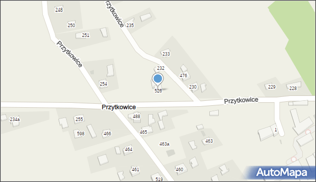 Przytkowice, Przytkowice, 526, mapa Przytkowice