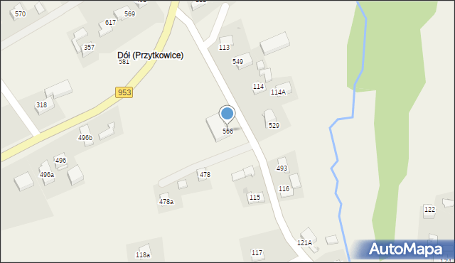 Przytkowice, Przytkowice, 566, mapa Przytkowice