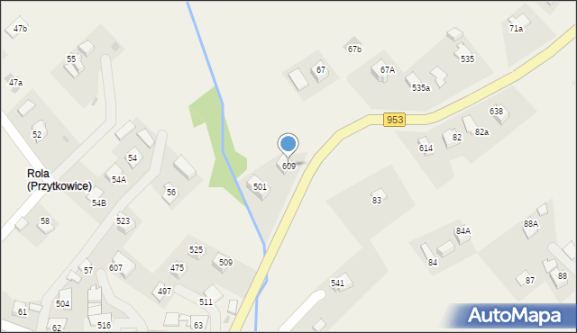 Przytkowice, Przytkowice, 609, mapa Przytkowice