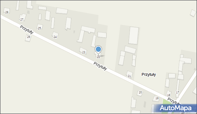 Przytuły, Przytuły, 22, mapa Przytuły