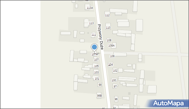 Przywory Duże, Przywory Duże, 107A, mapa Przywory Duże