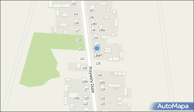 Przywory Duże, Przywory Duże, 130A, mapa Przywory Duże