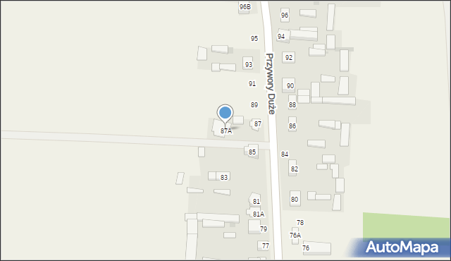 Przywory Duże, Przywory Duże, 87A, mapa Przywory Duże