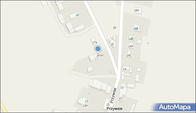 Przywsie, Przywsie, 17, mapa Przywsie