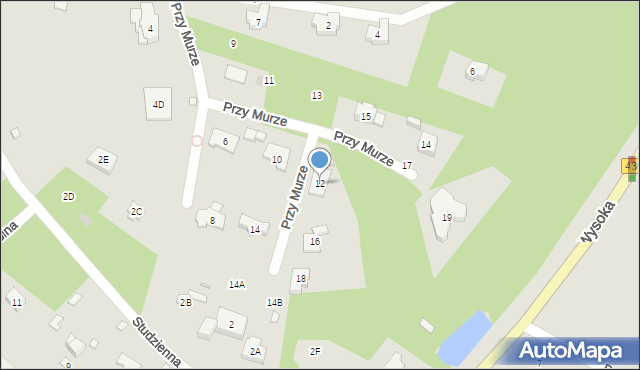 Puszczykowo, Przy Murze, 12, mapa Puszczykowo