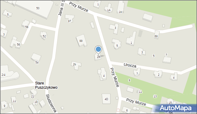 Puszczykowo, Przy Murze, 2A, mapa Puszczykowo