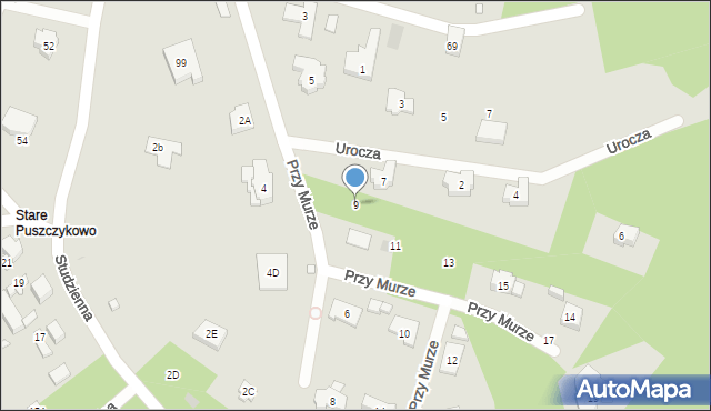 Puszczykowo, Przy Murze, 9, mapa Puszczykowo