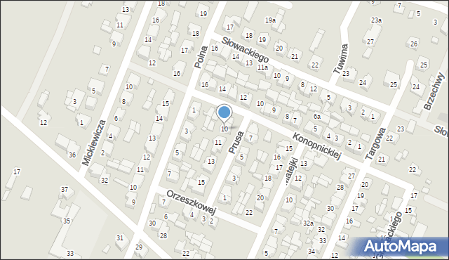 Pyzdry, Prusa, 10, mapa Pyzdry