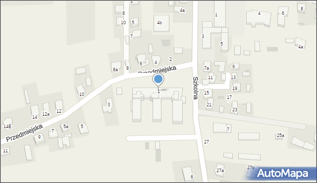 Raciążek, Przedmiejska, 1, mapa Raciążek