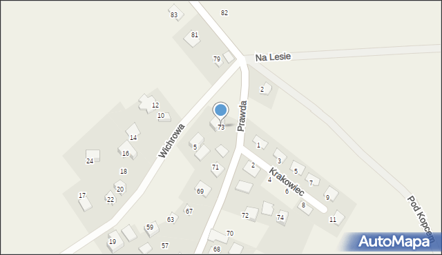 Raciborowice, Prawda, 73, mapa Raciborowice