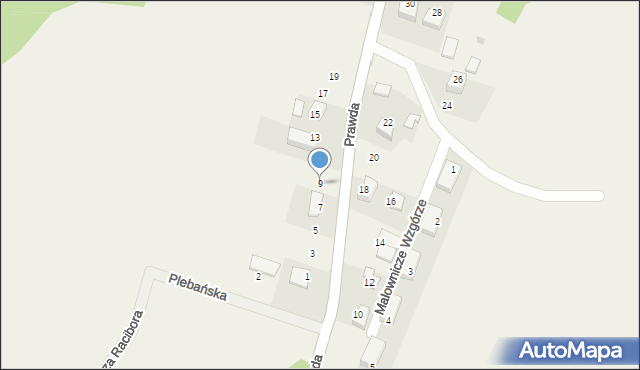 Raciborowice, Prawda, 9, mapa Raciborowice