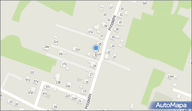 Radlin, Przyjaźni, 31, mapa Radlin