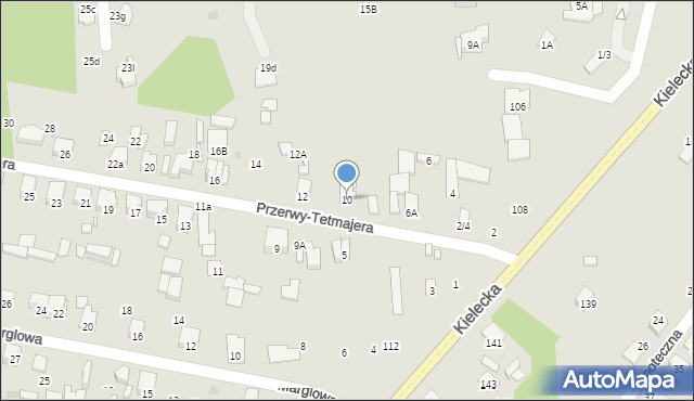Radom, Przerwy-Tetmajera Kazimierza, 10, mapa Radomia