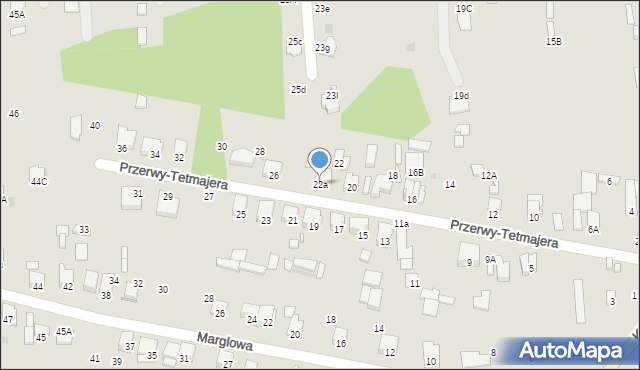 Radom, Przerwy-Tetmajera Kazimierza, 22a, mapa Radomia