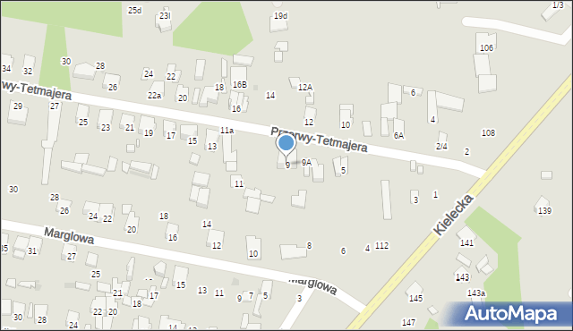 Radom, Przerwy-Tetmajera Kazimierza, 9, mapa Radomia