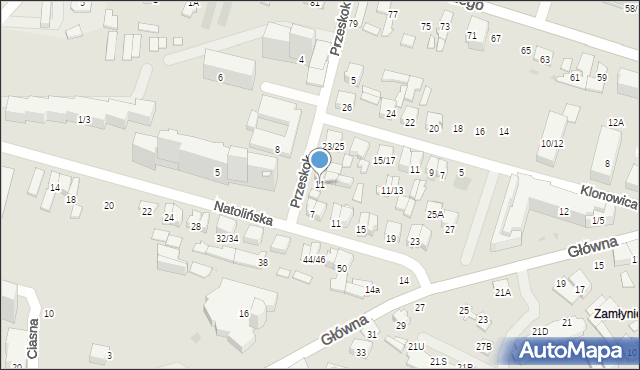 Radom, Przeskok, 11, mapa Radomia