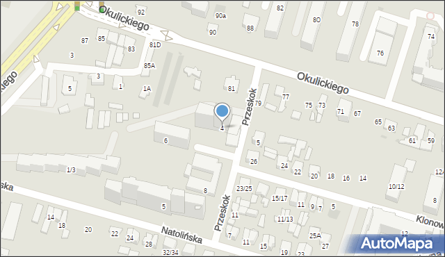 Radom, Przeskok, 4, mapa Radomia