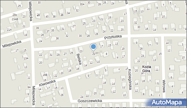 Radom, Przysuska, 21, mapa Radomia