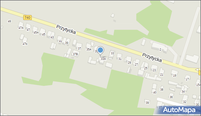 Radom, Przytycka, 33B, mapa Radomia