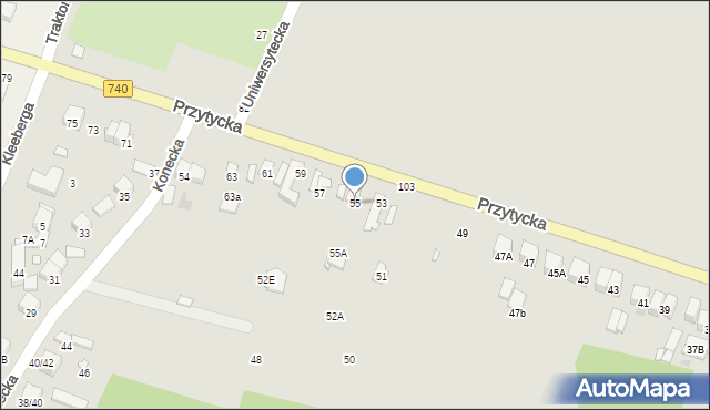 Radom, Przytycka, 55, mapa Radomia
