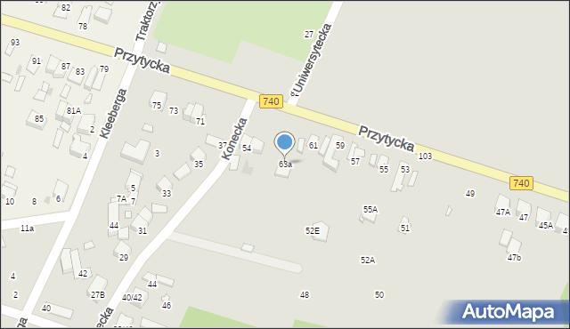Radom, Przytycka, 63a, mapa Radomia