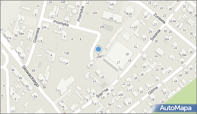 Radom, Promyka Kazimierza, 10A, mapa Radomia