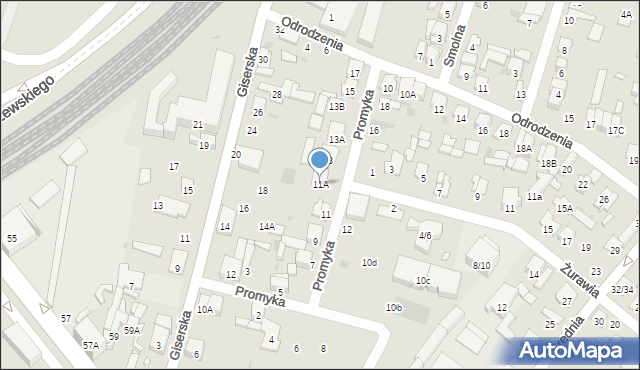 Radom, Promyka Kazimierza, 11A, mapa Radomia