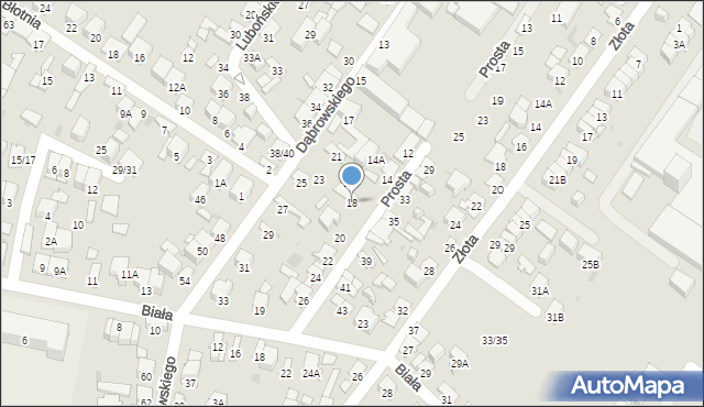Radom, Prosta, 18, mapa Radomia