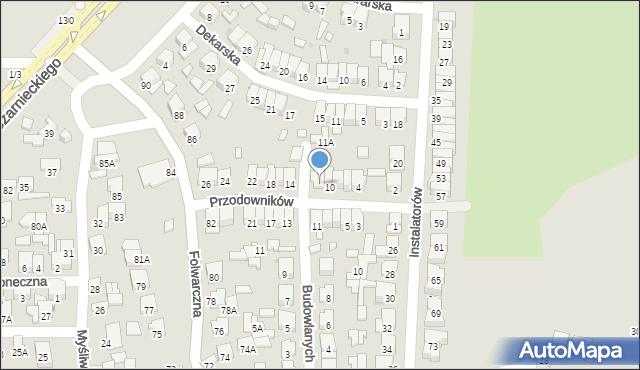 Radom, Przodowników, 12, mapa Radomia