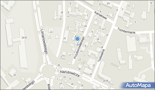 Radom, Przyborowskiego Walerego, 10, mapa Radomia