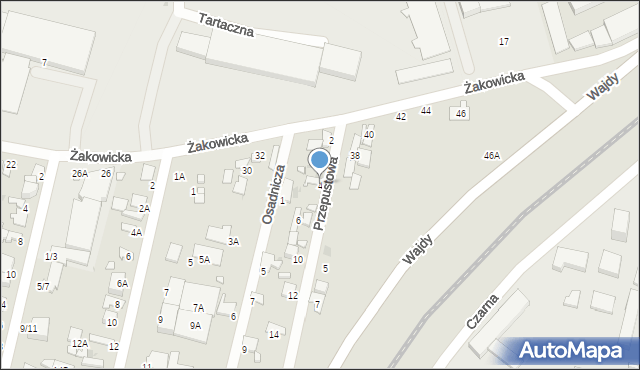 Radom, Przepustowa, 4, mapa Radomia