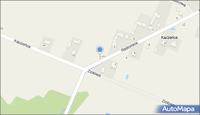 Radomice, Prosta, 1, mapa Radomice