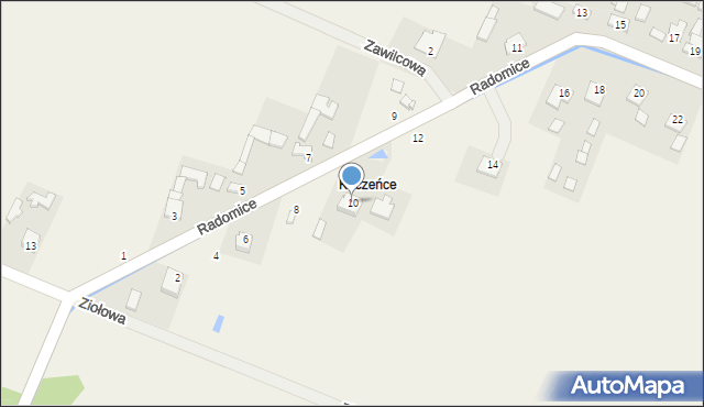 Radomice, Prosta, 10, mapa Radomice