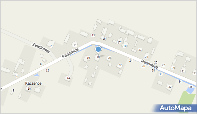 Radomice, Prosta, 18, mapa Radomice