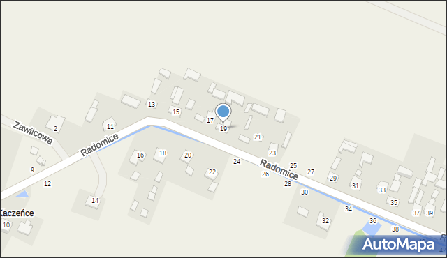 Radomice, Prosta, 19, mapa Radomice
