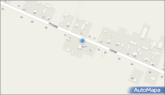Radomice, Prosta, 74, mapa Radomice