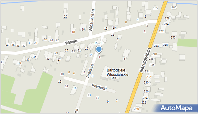 Radomsko, Predera Bronisława, ks., 1, mapa Radomsko