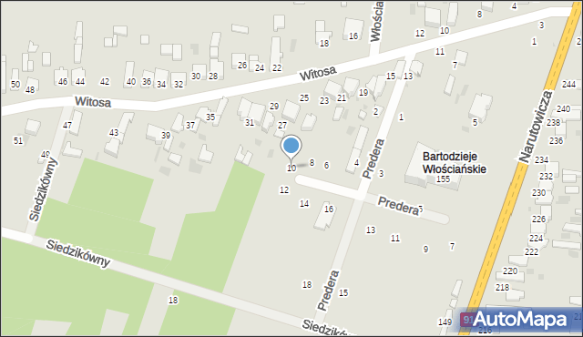 Radomsko, Predera Bronisława, ks., 10, mapa Radomsko