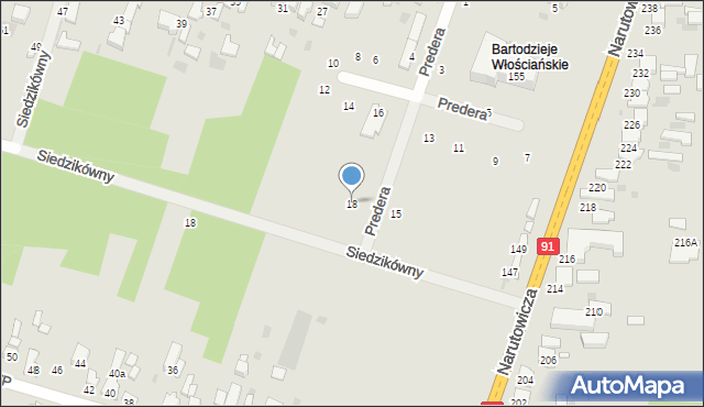 Radomsko, Predera Bronisława, ks., 18, mapa Radomsko