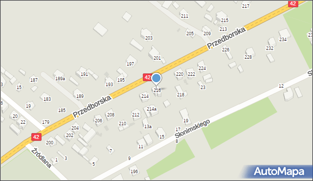 Radomsko, Przedborska, 216, mapa Radomsko