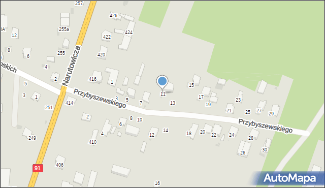 Radomsko, Przybyszewskiego Stanisława, 11, mapa Radomsko